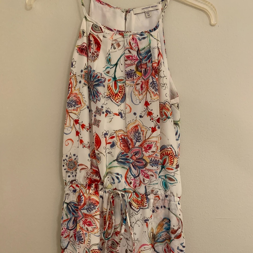 Lavender Brown Floral Romper
